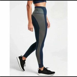 NWT ATHLETA Allyson Felix Legend 7/8 Tights XXS  Blue/Gray